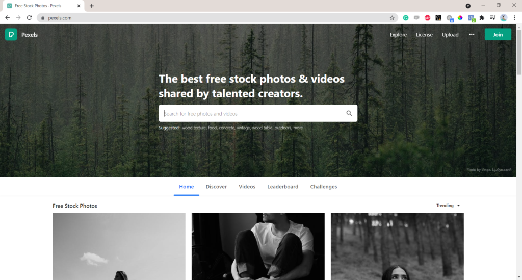Pexels 30+ databases with free images